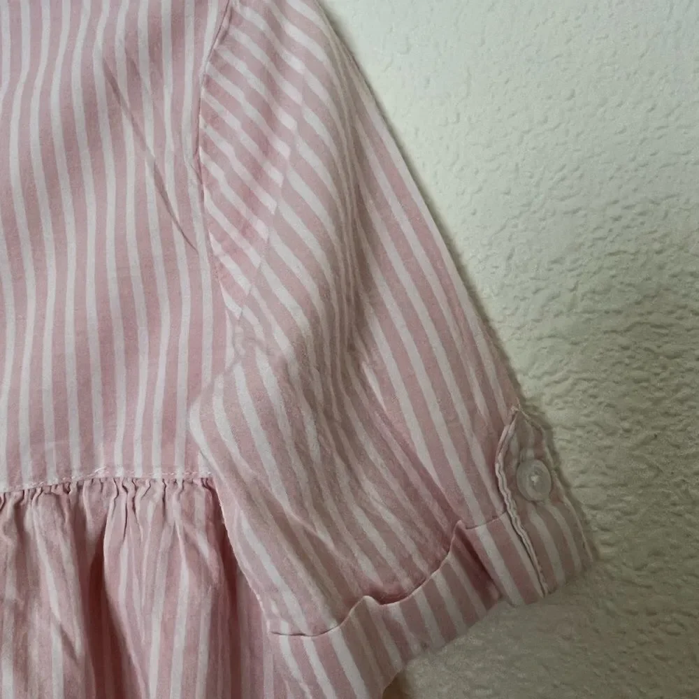 OLD NAVY pink embroidered button front shirt dress size 4